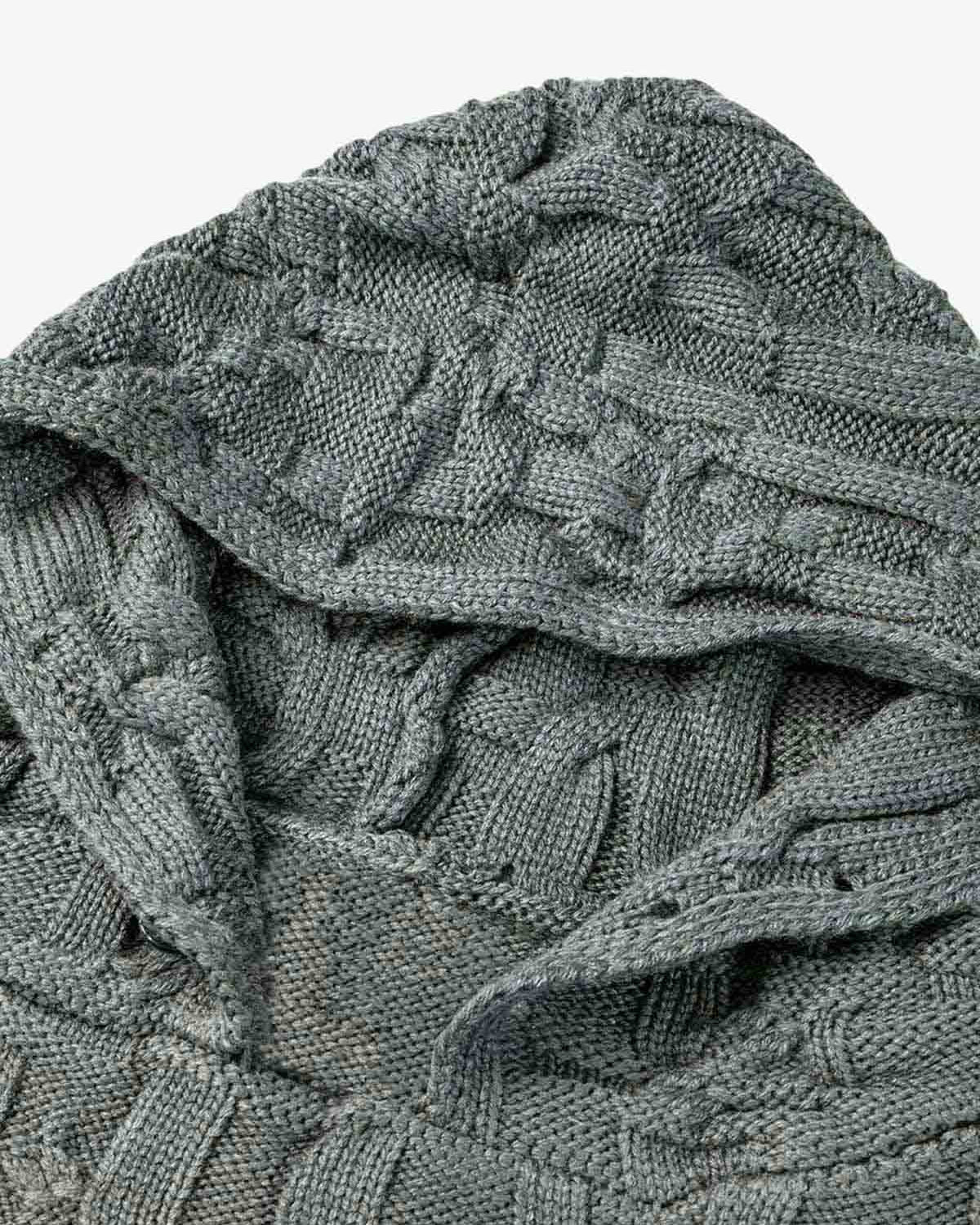 Asymmetric Knit Hooded Sweater-Hoodies-Grimstrike