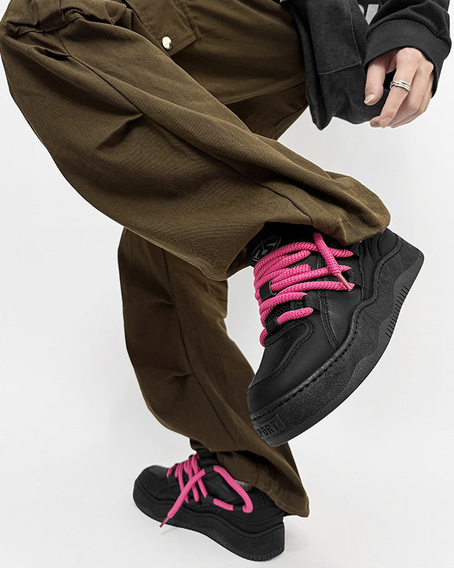 Chunky Rope Lace Platform Shoes-shoes-Grimstrike