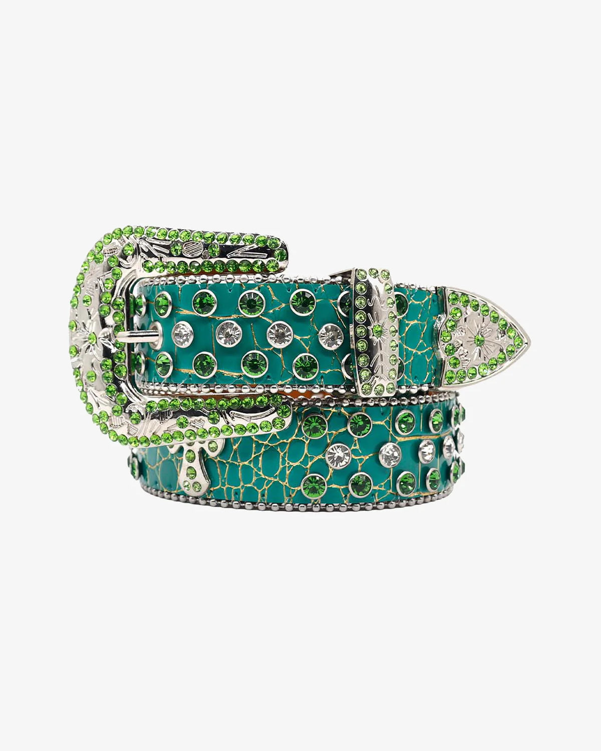 Cracked Diamond Inlaid Punk Belt-belt-Grimstrike