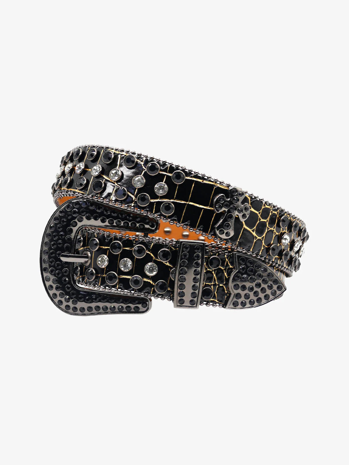 Cracked Diamond Inlaid Punk Belt-belt-Grimstrike