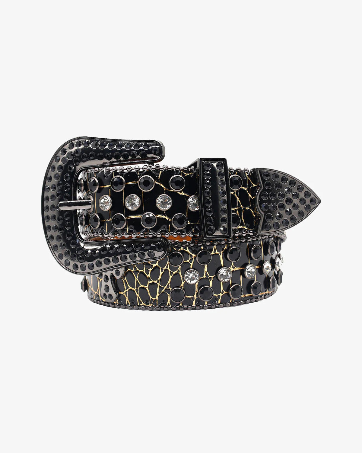 Cracked Diamond Inlaid Punk Belt-belt-Grimstrike