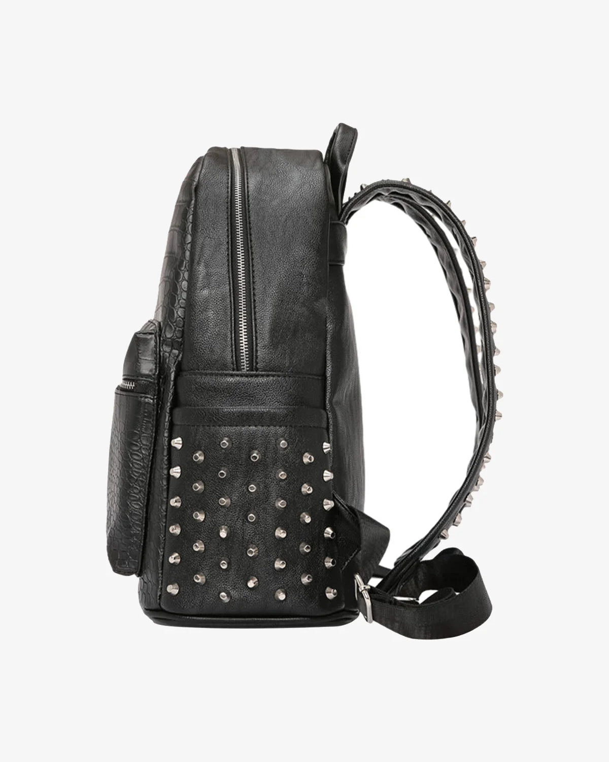 Croc Texture Studded Backpack-bags-Grimstrike