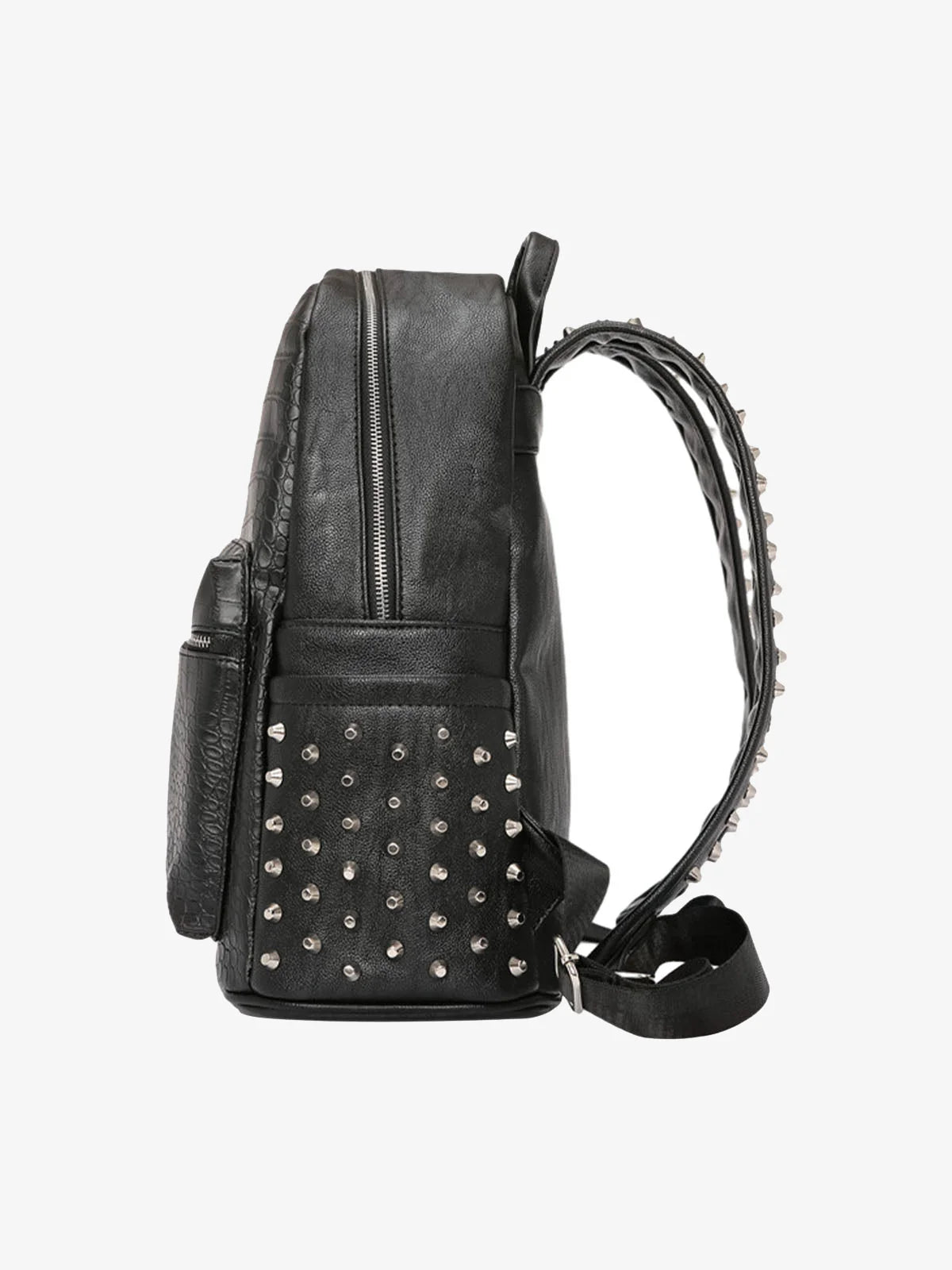 Croc Texture Studded Backpack-bags-Grimstrike