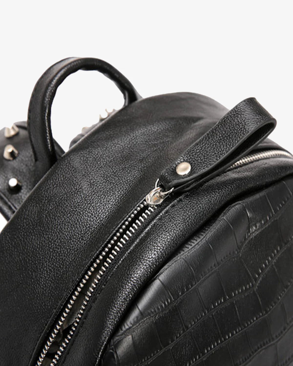 Croc Texture Studded Backpack-bags-Grimstrike