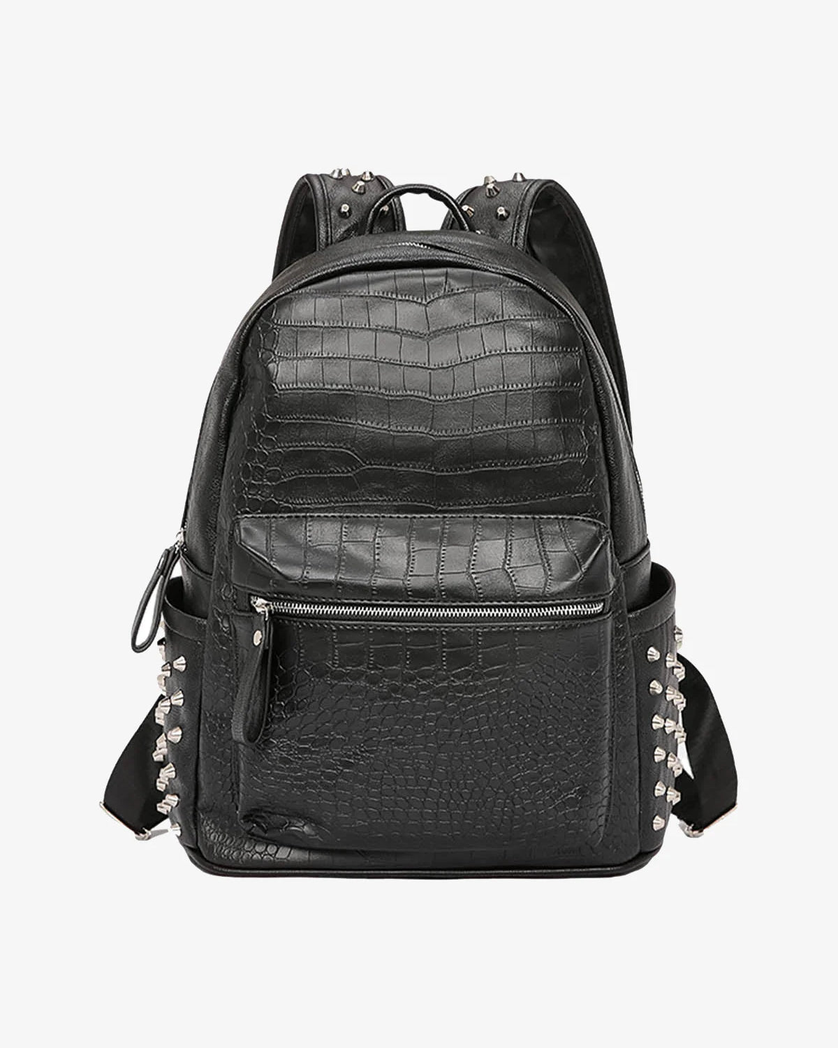 Croc Texture Studded Backpack-bags-Grimstrike