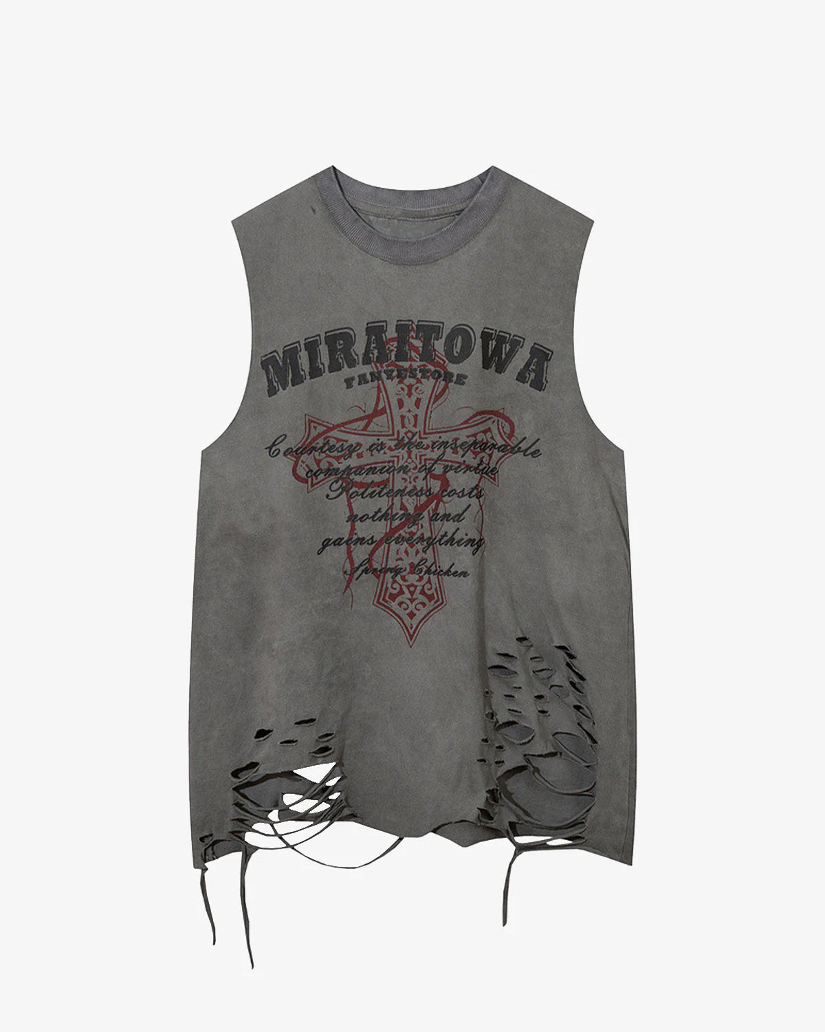 Distressed Graphic Tank Top-tanktop-Grimstrike