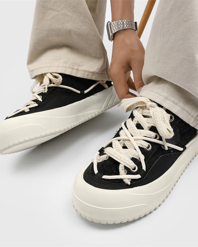 Distressed Low-Top Platform Shoes-shoes-Grimstrike