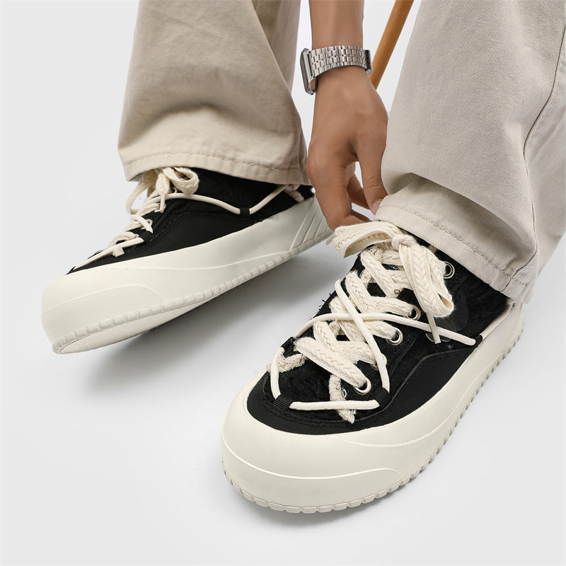 Distressed Low-Top Platform Shoes-shoes-Grimstrike