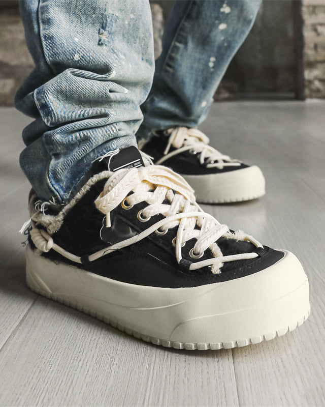 Distressed Low-Top Platform Shoes-shoes-Grimstrike