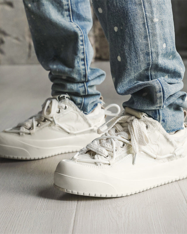 Distressed Low-Top Platform Shoes-shoes-Grimstrike