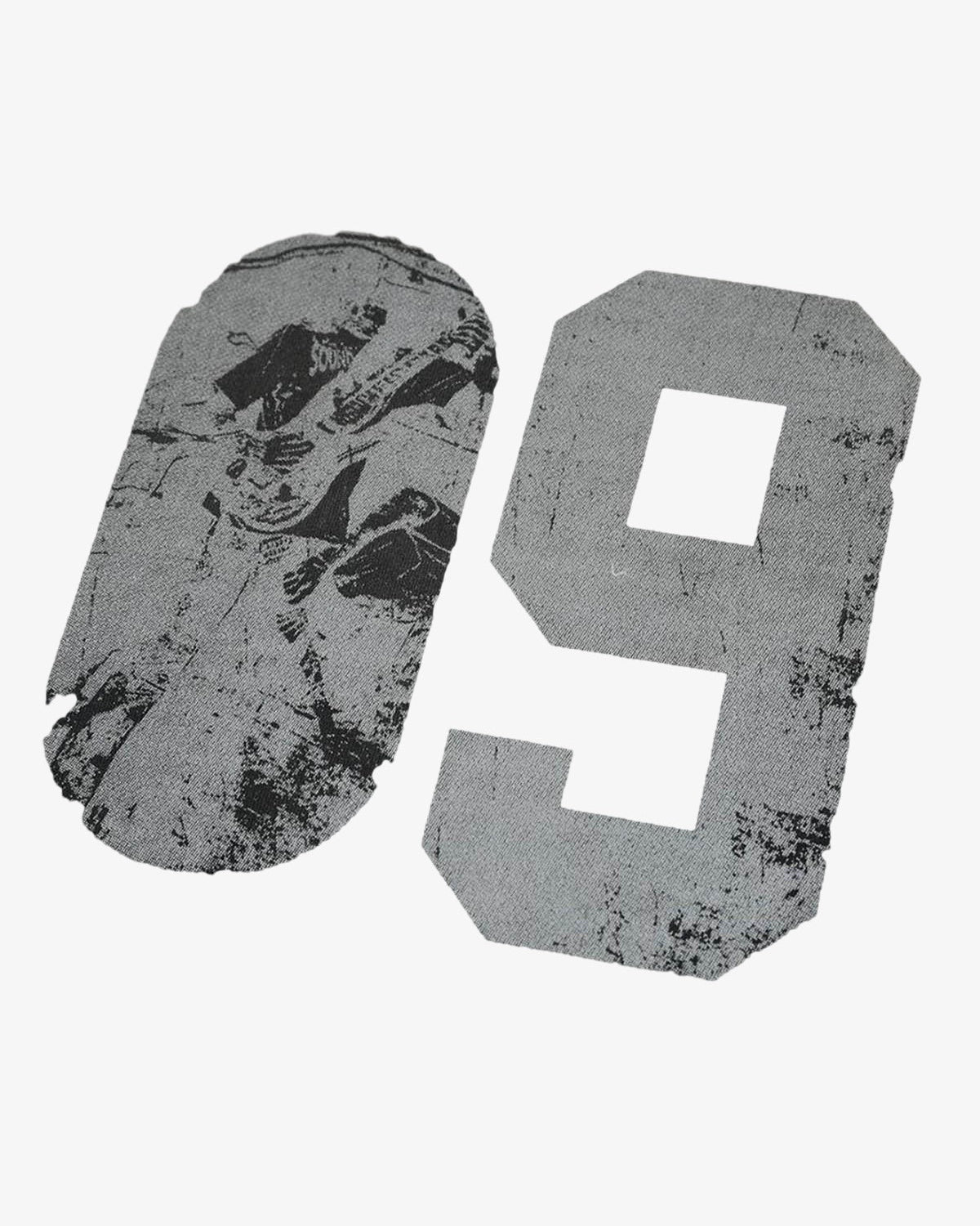 Distressed Number 09 Long Sleeve T Shirt-Shirts-Grimstrike