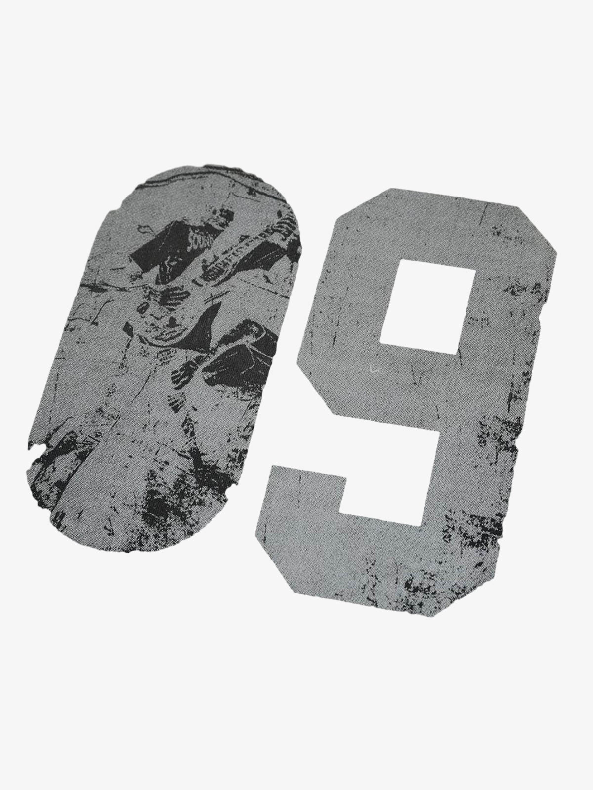 Distressed Number 09 Long Sleeve T Shirt-Shirts-Grimstrike