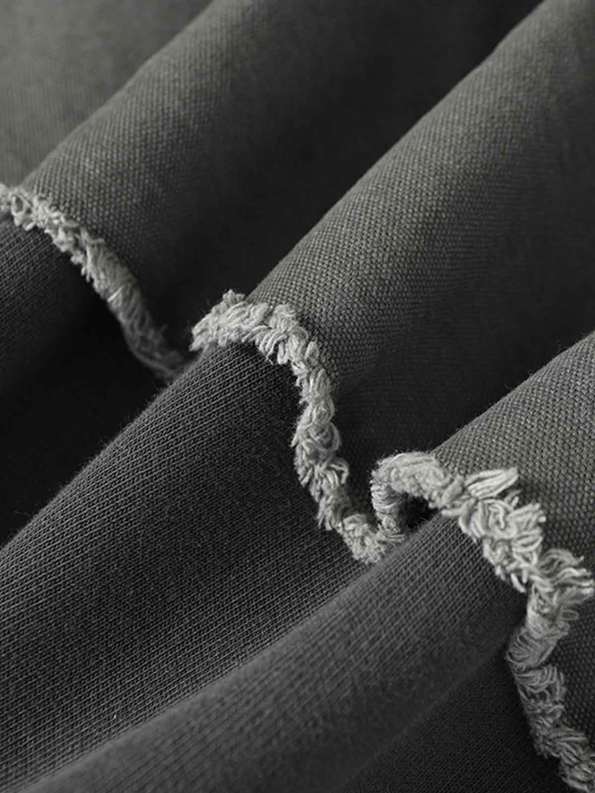 Distressed Patchwork Raw-Hem Hoodie-Hoodies-Grimstrike