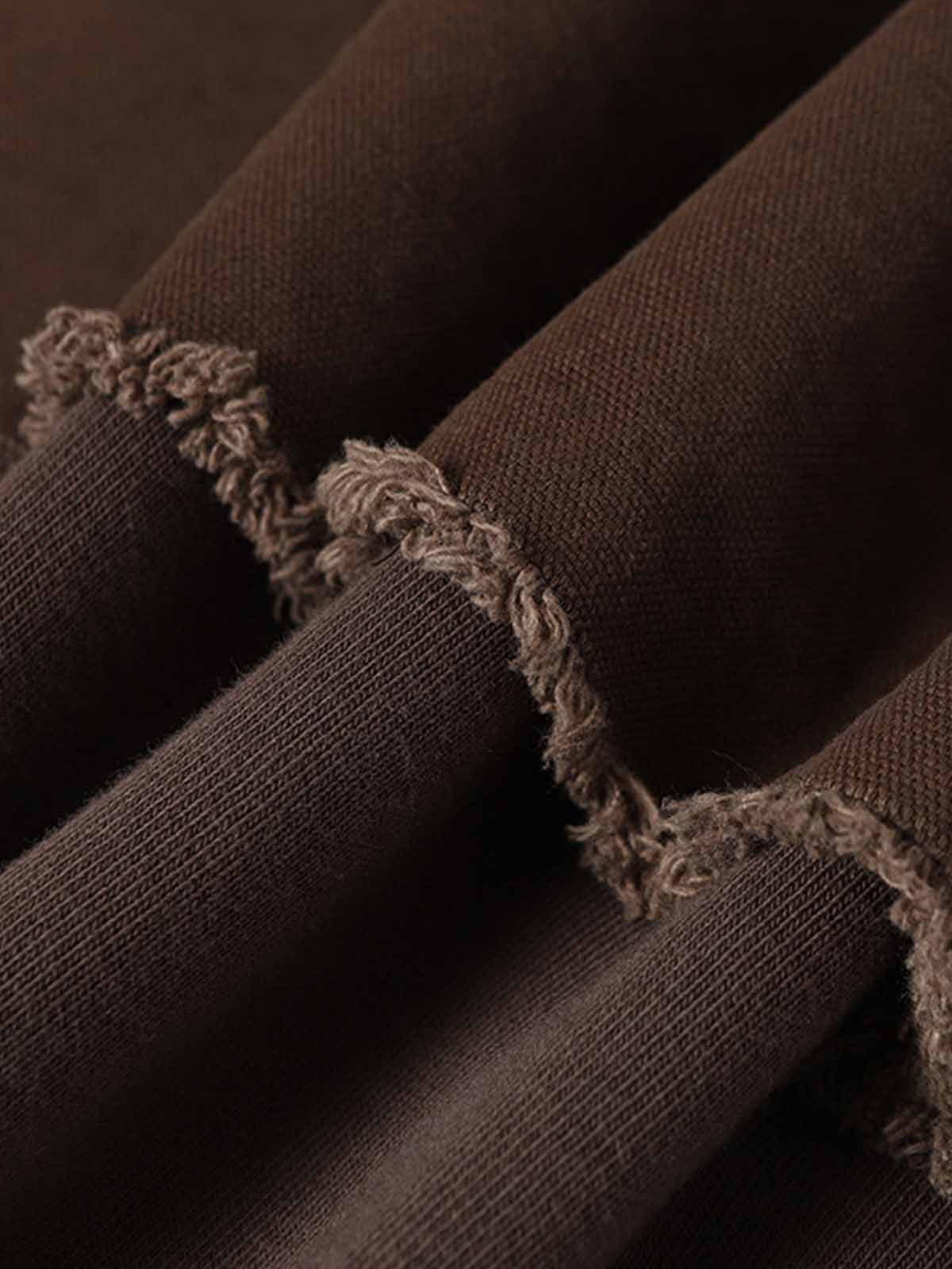 Distressed Patchwork Raw-Hem Hoodie-Hoodies-Grimstrike