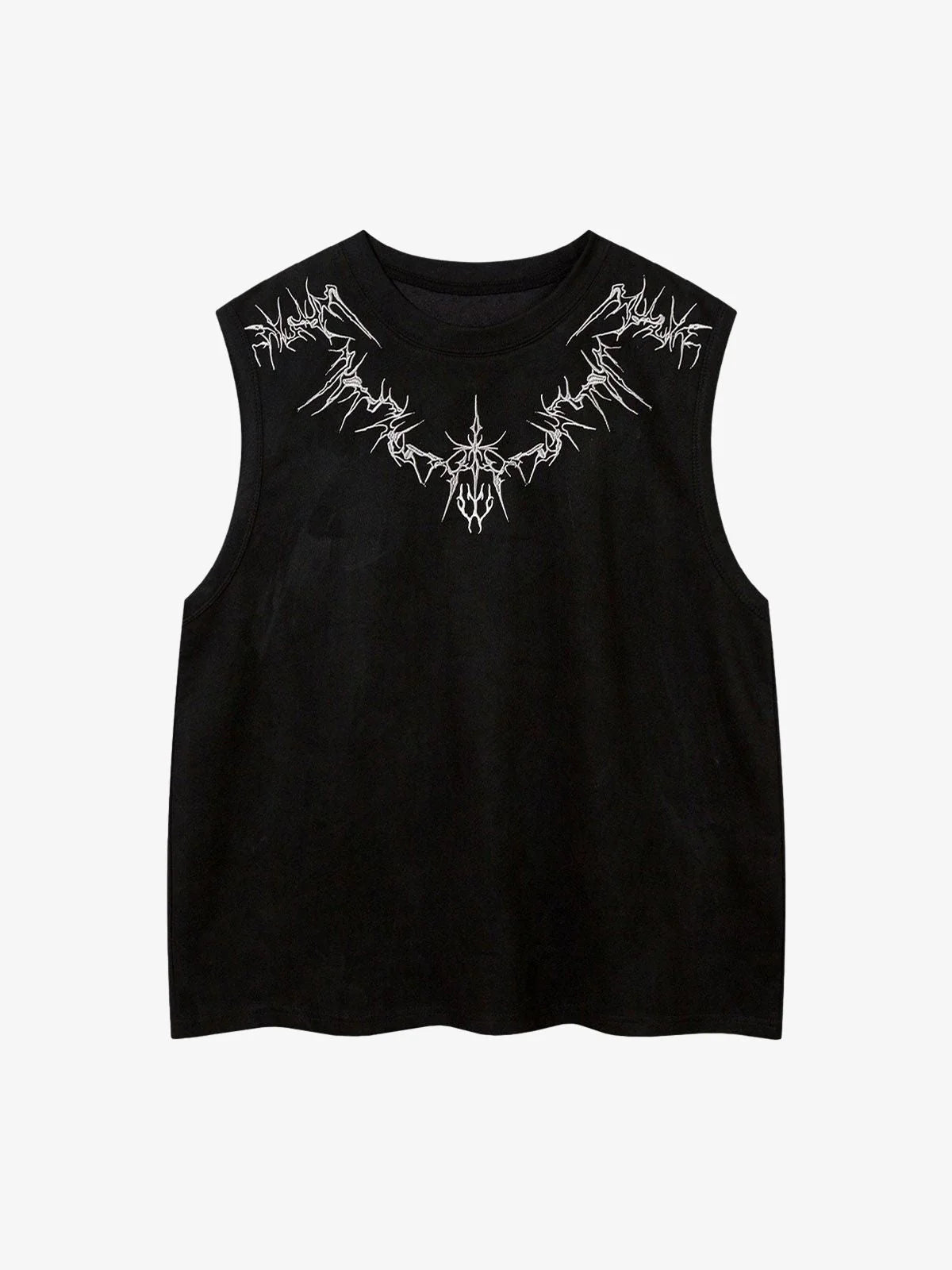 Embroidered Suede-Look Vest-tanktop-Grimstrike