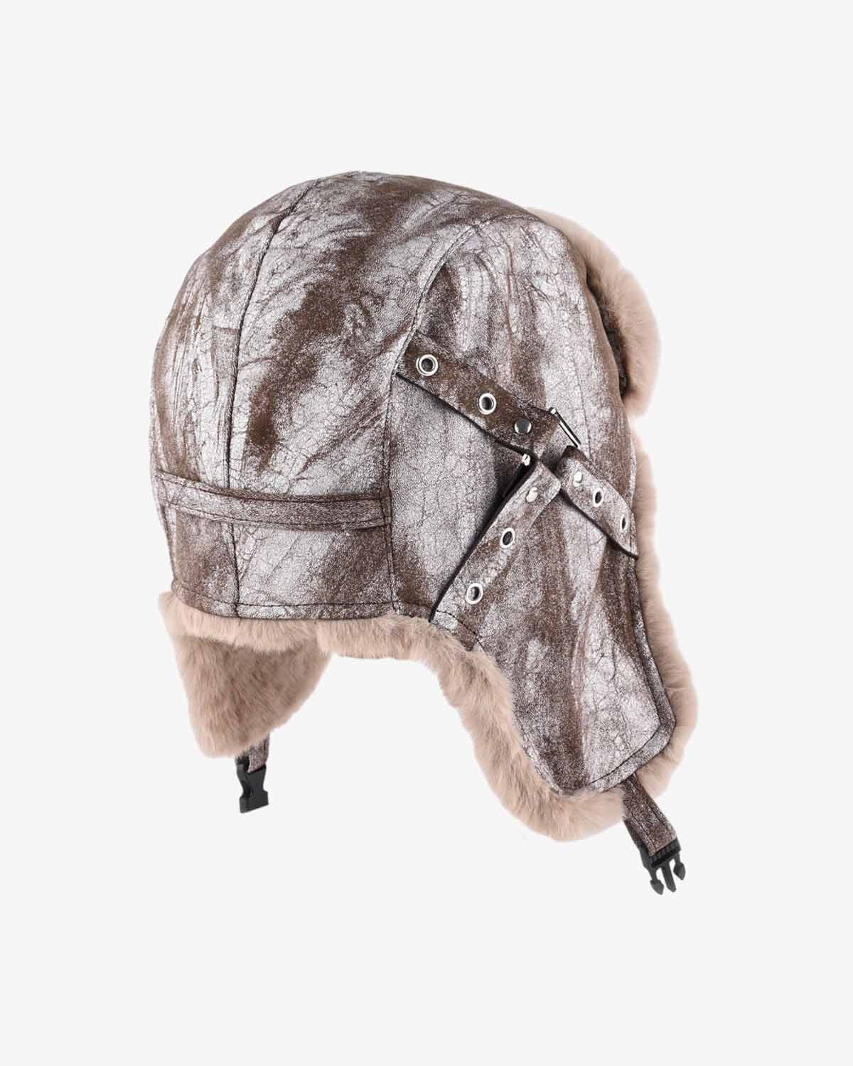 Faux Leather Fur-Lined Trapper Hat-Hats-Grimstrike