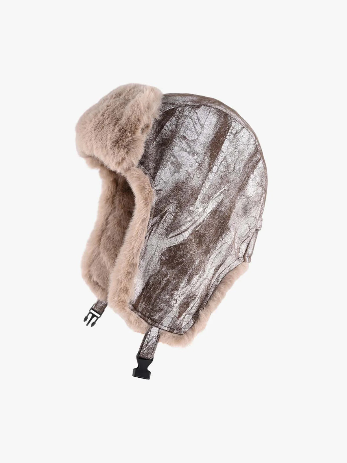 Faux Leather Fur-Lined Trapper Hat-Hats-Grimstrike
