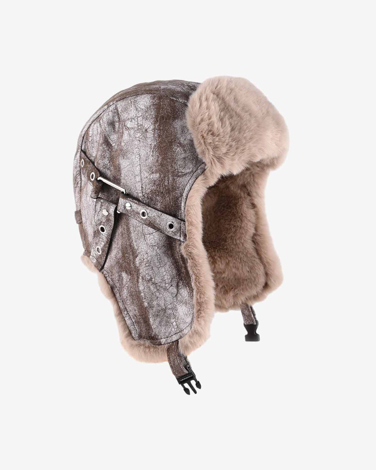 Faux Leather Fur-Lined Trapper Hat-Hats-Grimstrike