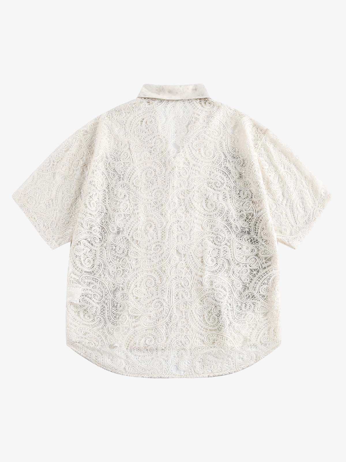 Floral Embroidered Short Sleeve Shirt-Shirts-Grimstrike