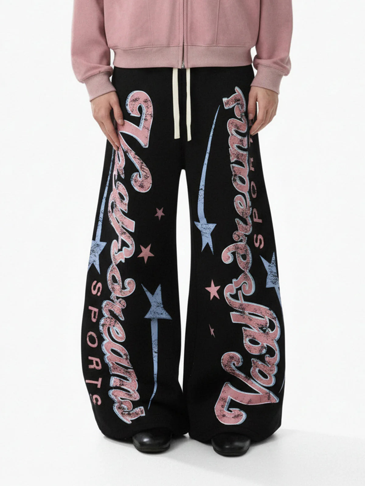 Graphic Wide-Leg Sweatpants-pants-Grimstrike