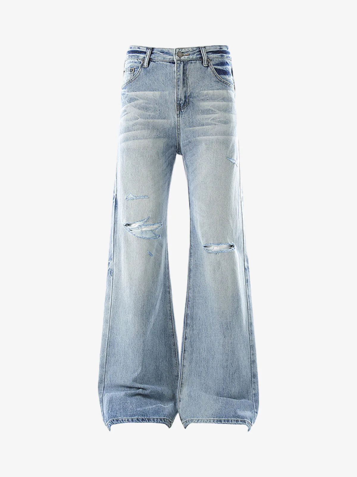 Hip-Hop Washed Distressed Denim Jeans-Jeans-Grimstrike