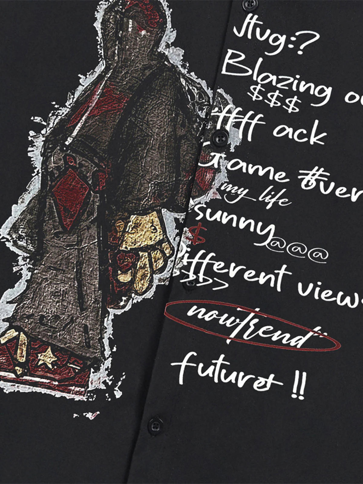 Oversized Graphic Casual Short Sleeve Shirt-Shirts-Grimstrike