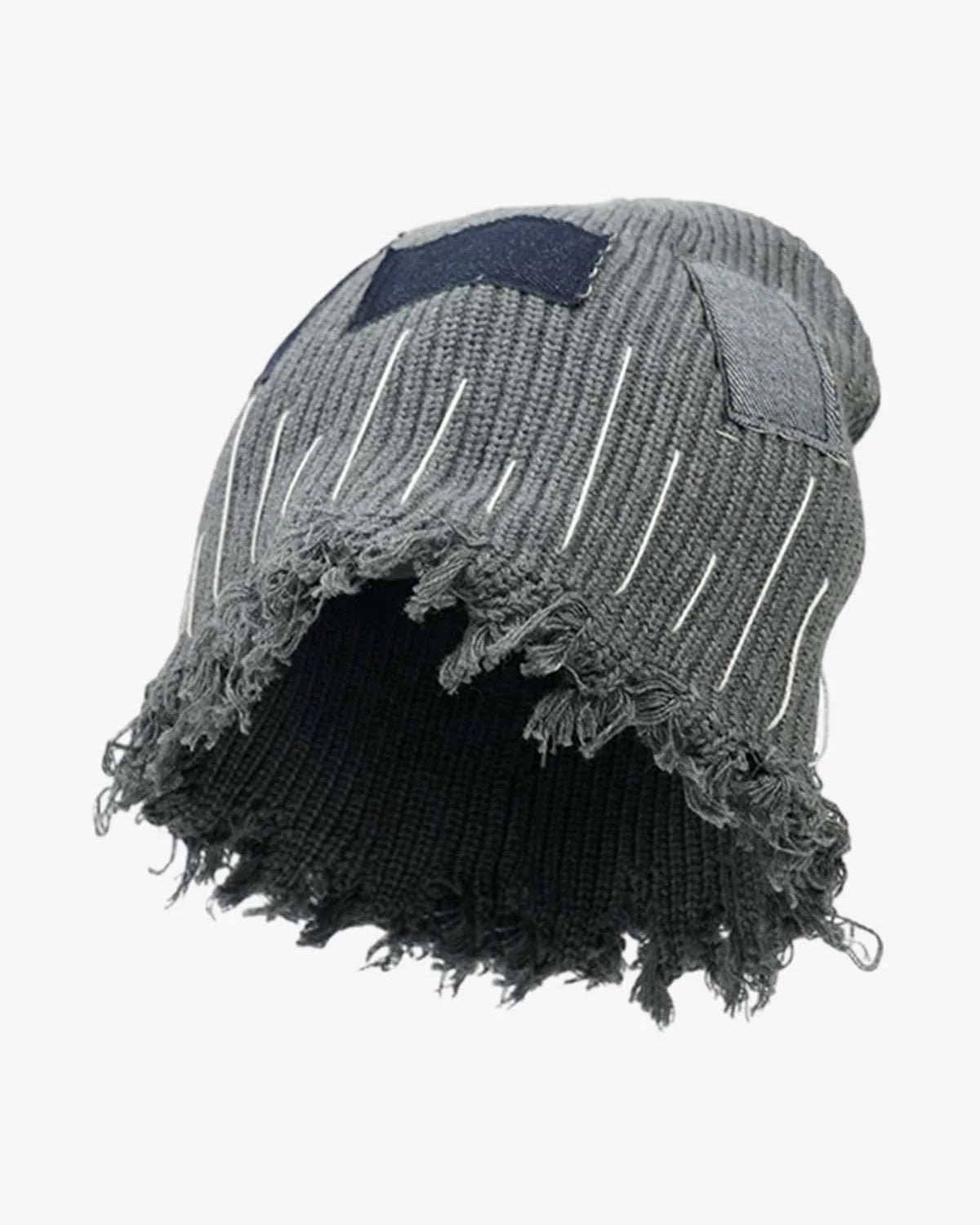 Patchwork Distressed Beanie Hat-Hats-Grimstrike
