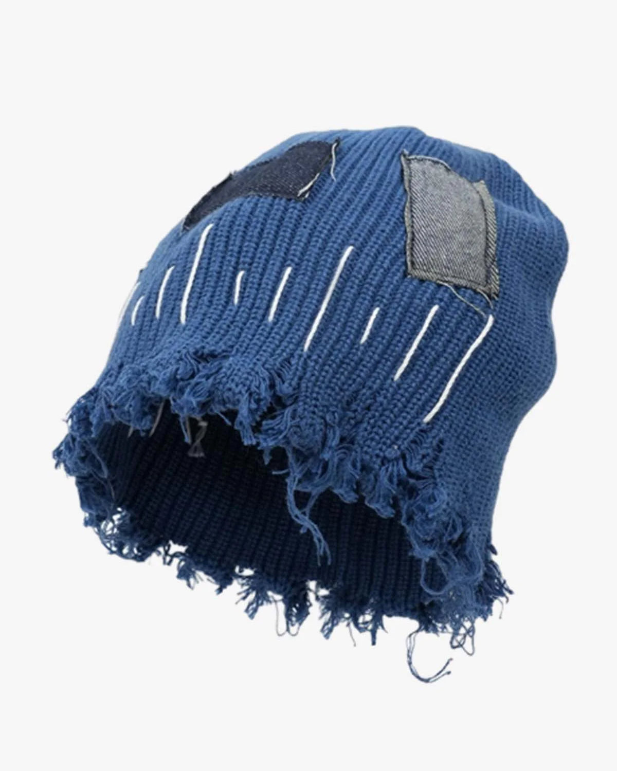 Patchwork Distressed Beanie Hat-Hats-Grimstrike