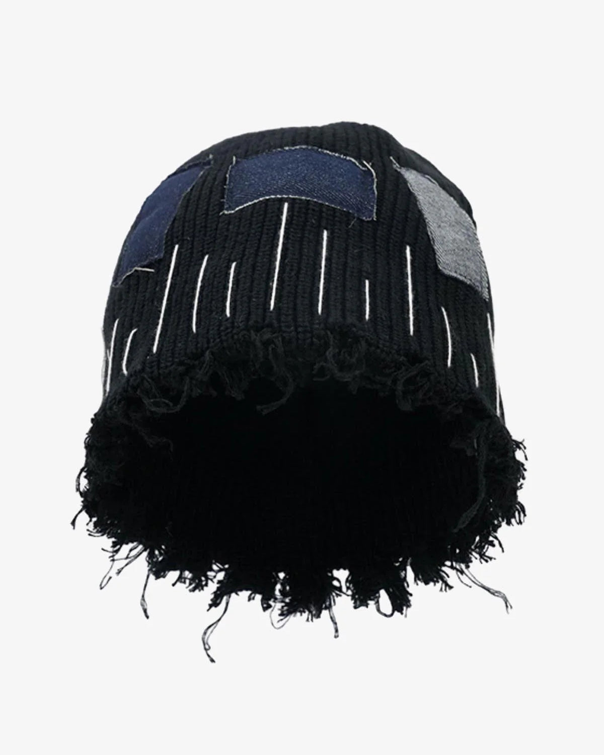 Patchwork Distressed Beanie Hat-Hats-Grimstrike