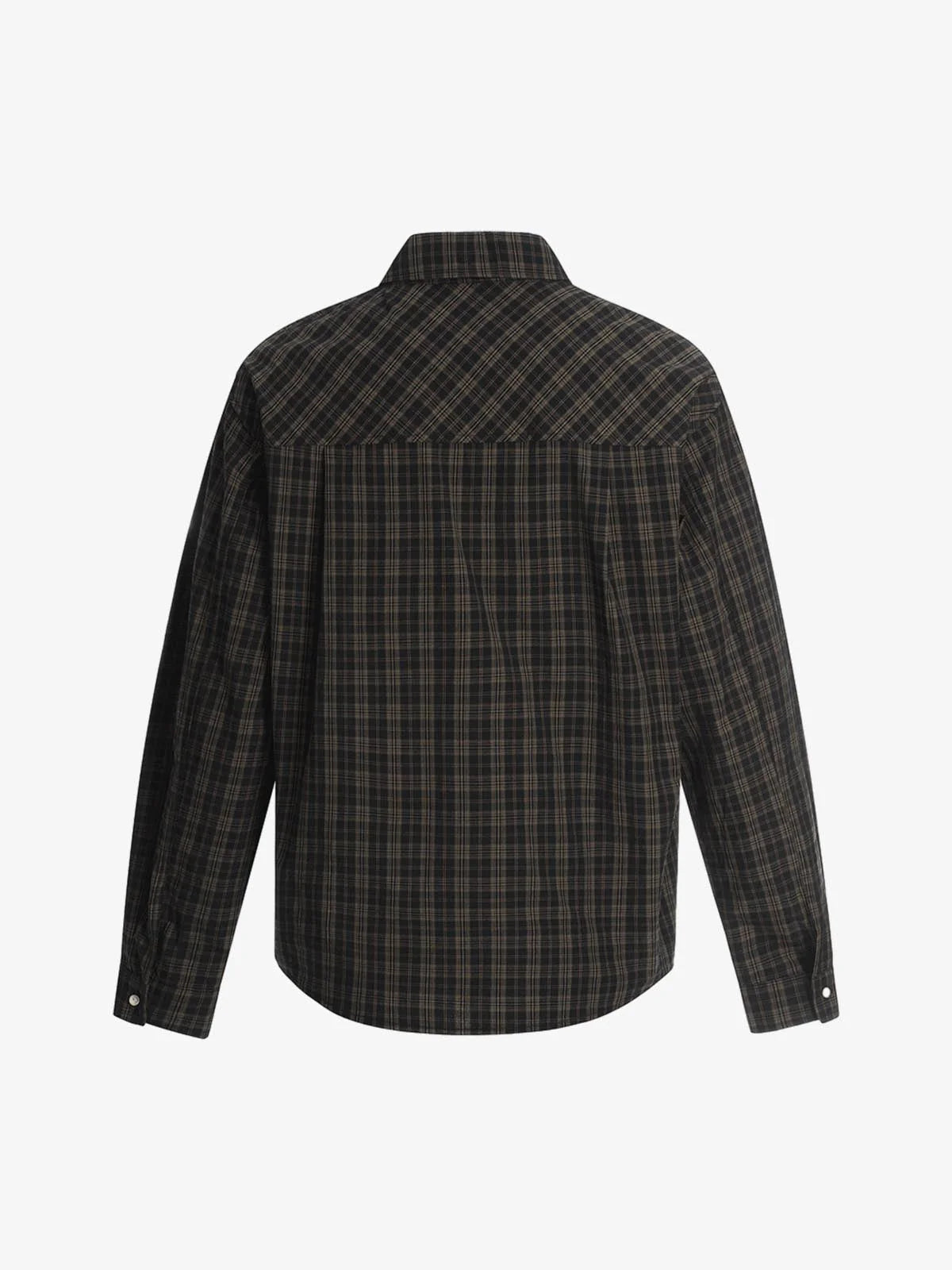 Plaid Letter Print Long Sleeve Shirt-Shirts-Grimstrike