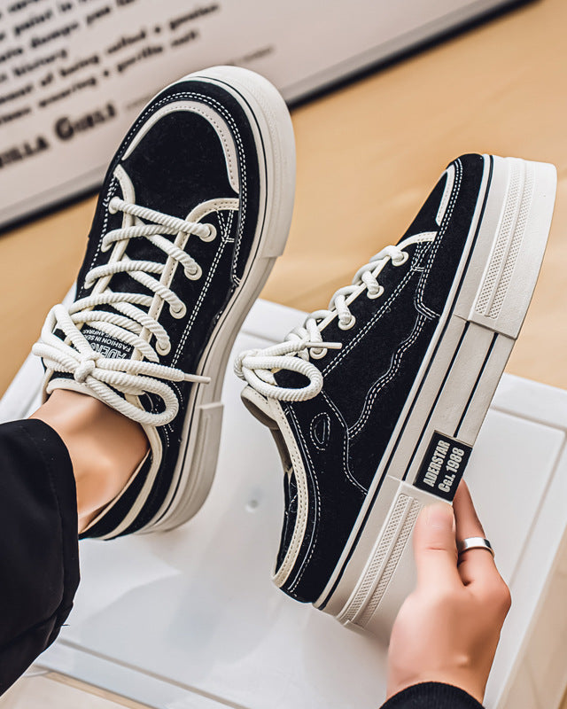 Platform Lace-Up Canvas Shoes-shoes-Grimstrike