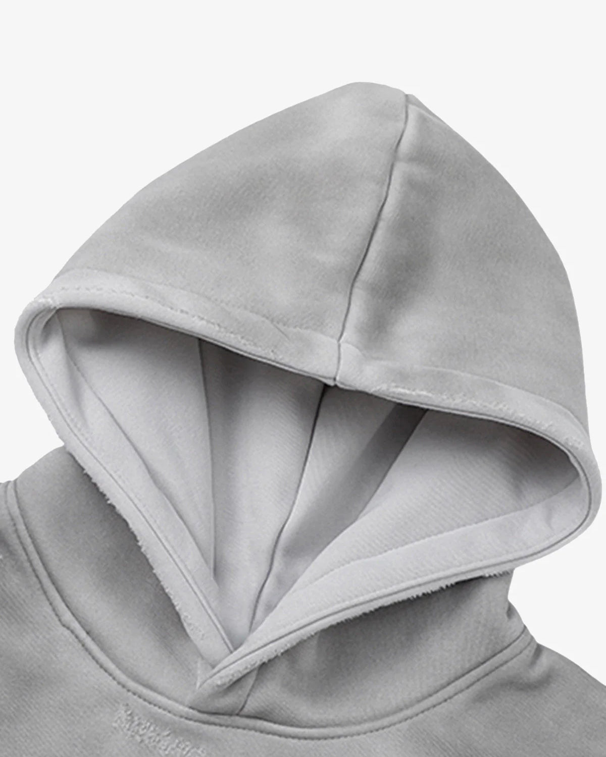 Close-up of the Racing Graphic Distressed Streetwear Hoodie's hood, highlighting double-layered fabric and stitching, embodying a bold, motorsport-inspired street style.