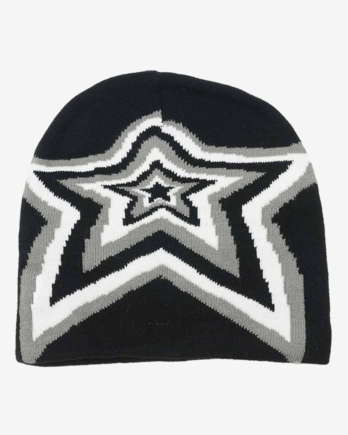 Star Pattern Knit Beanie Hat-Hats-Grimstrike