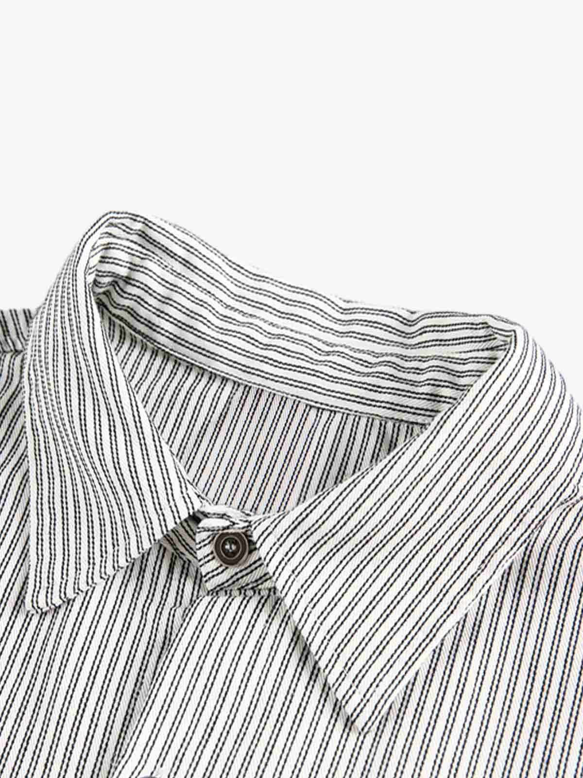 Striped Graphic Long Sleeve Shirt-Shirts-Grimstrike