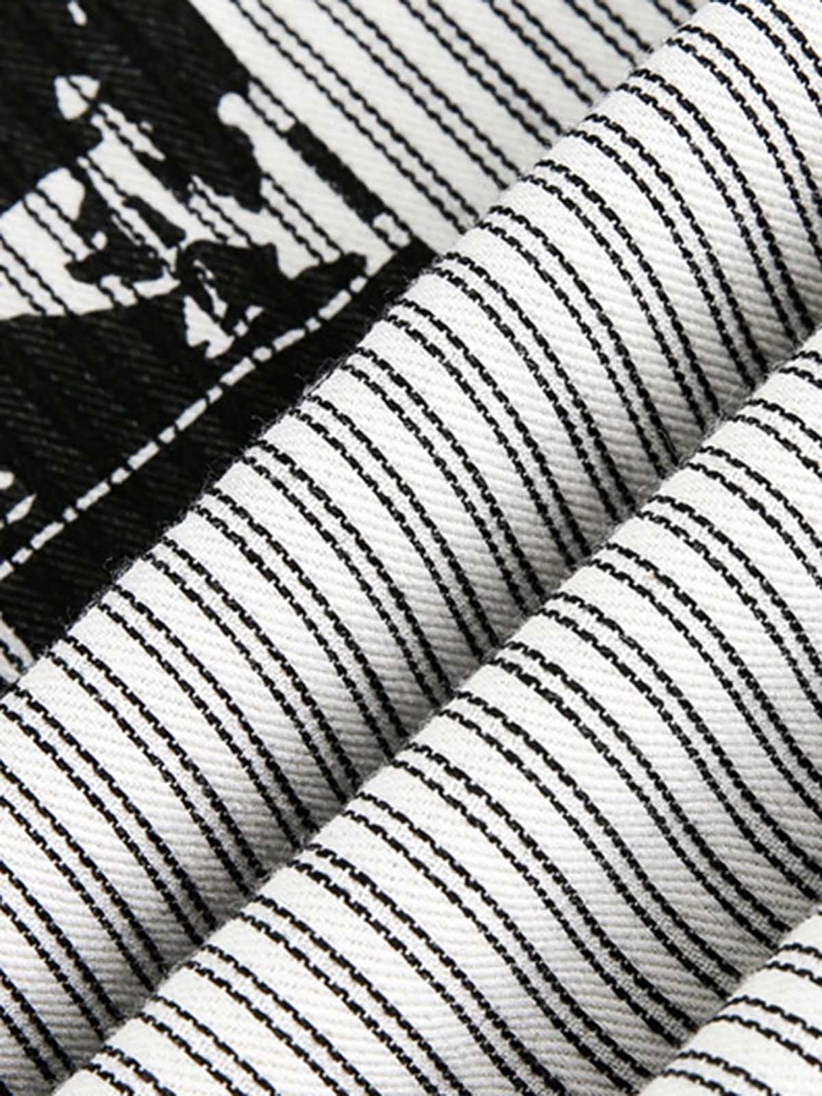 Striped Graphic Long Sleeve Shirt-Shirts-Grimstrike