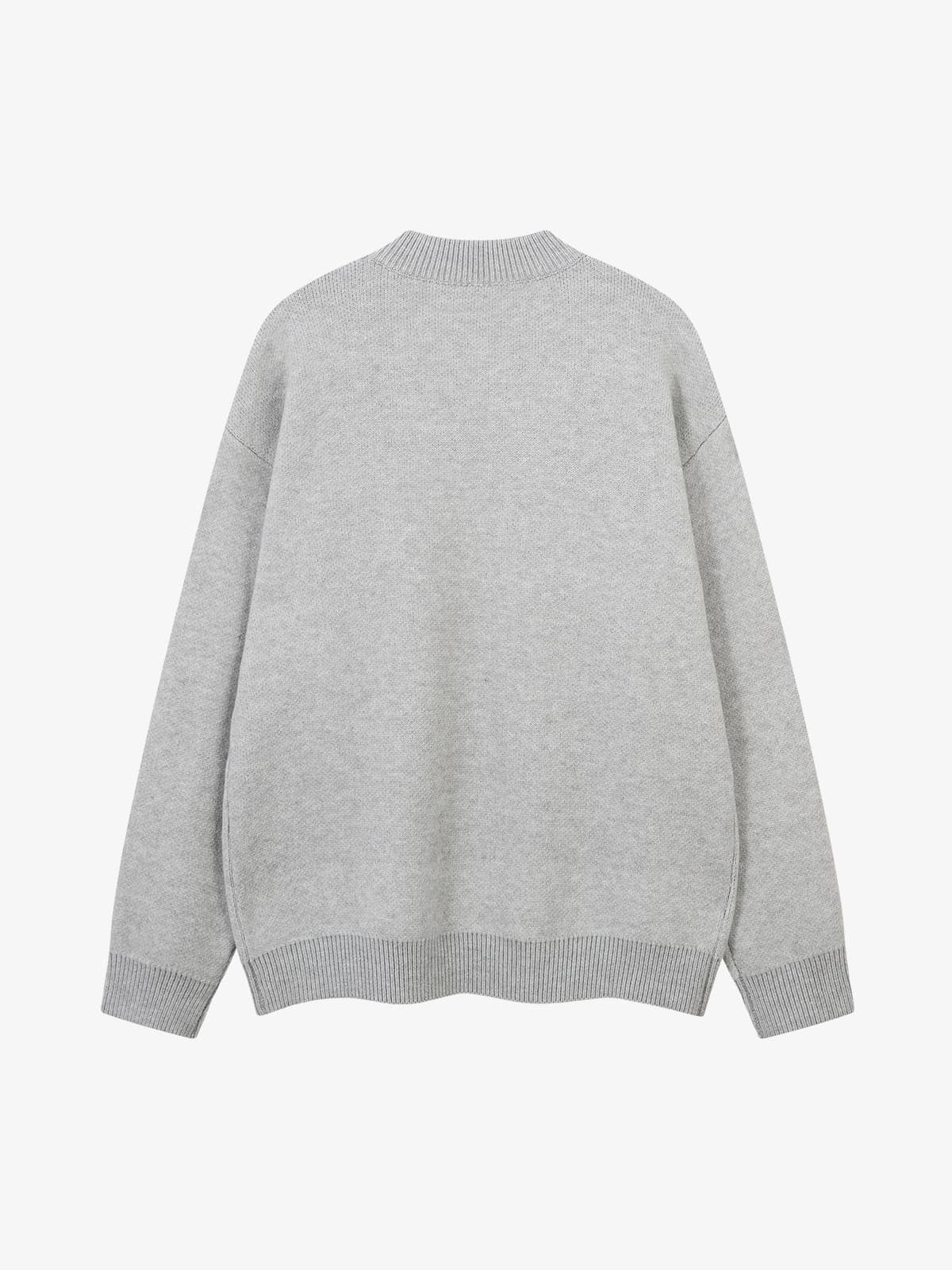 Textured Fuzzy Letter Knit Sweater-sweater-Grimstrike