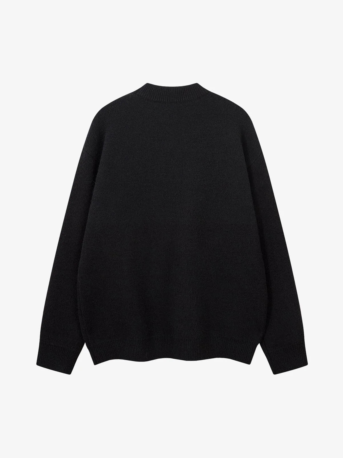 Textured Fuzzy Letter Knit Sweater-sweater-Grimstrike