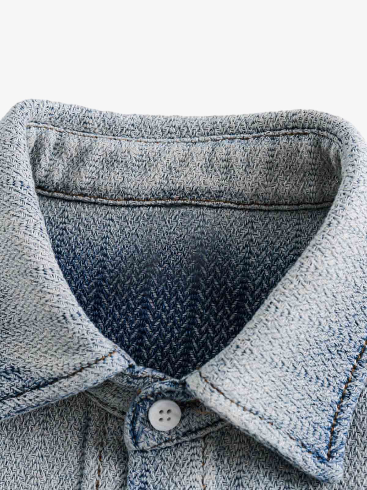 Washed Denim Short Sleeve Shirt-Shirts-Grimstrike