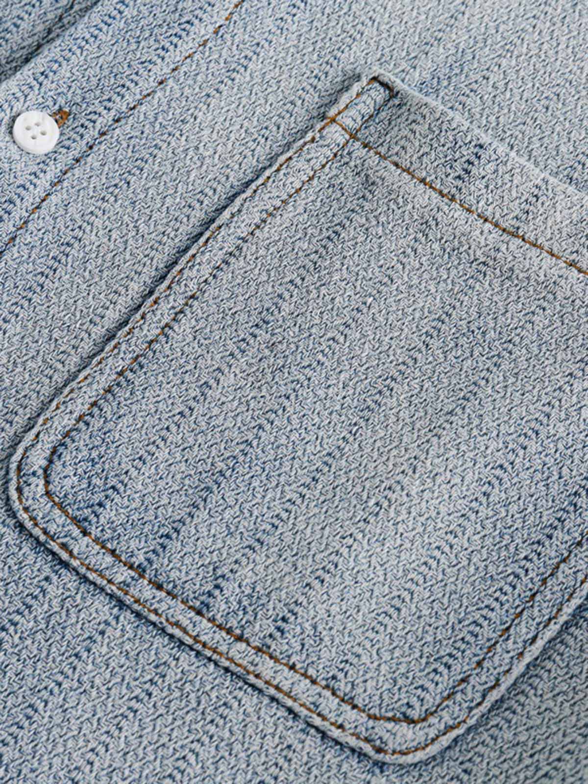 Washed Denim Short Sleeve Shirt-Shirts-Grimstrike