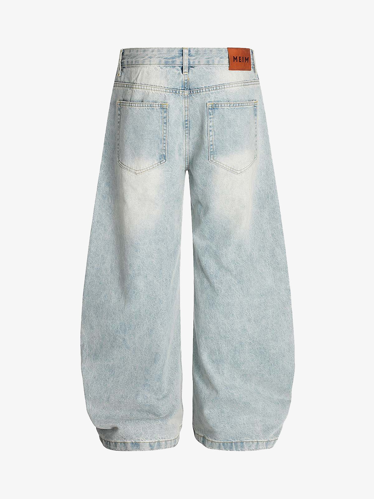 Washed Distressed Barrel Denim Jeans-Jeans-Grimstrike