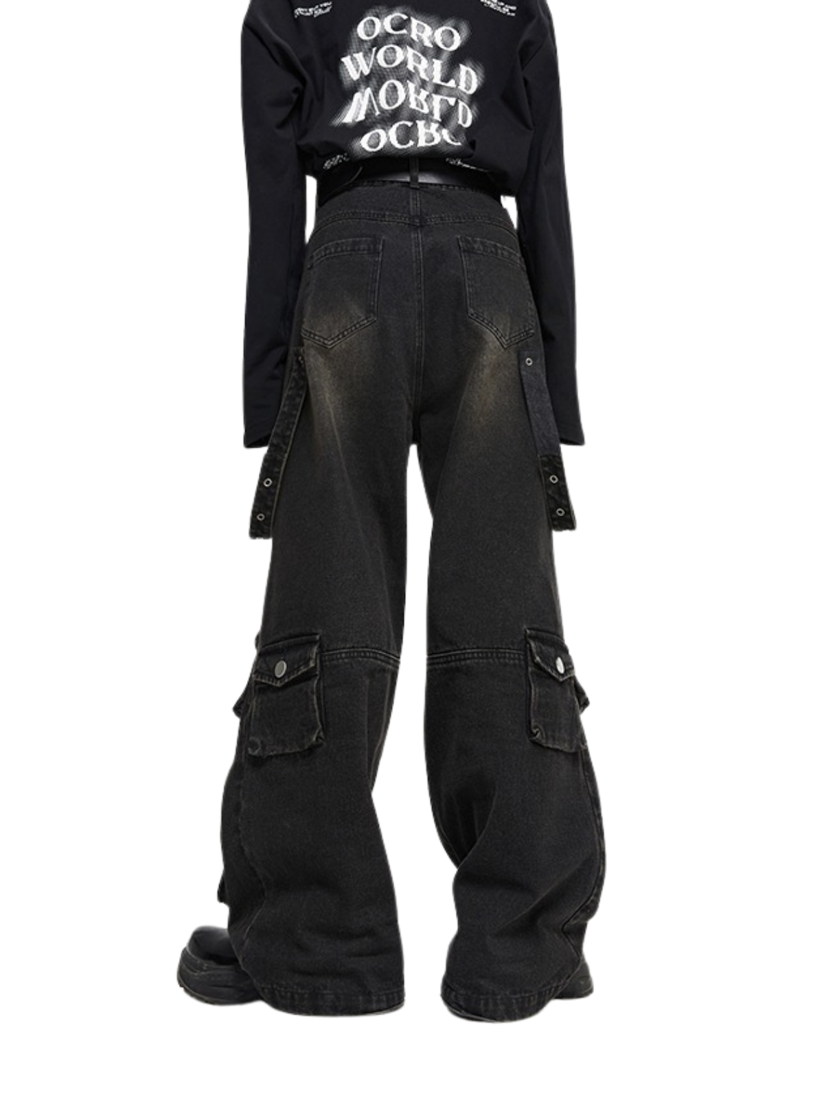 Wide-Leg Cargo Pants-Jeans-Grimstrike