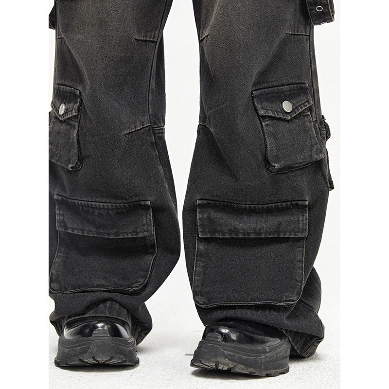 Wide-Leg Cargo Pants-Jeans-Grimstrike