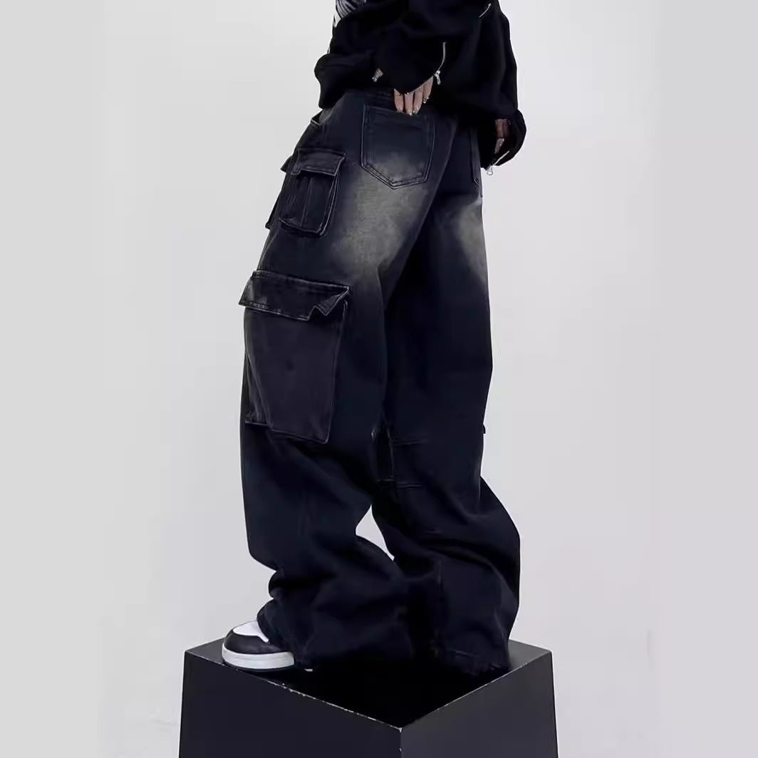 Wide-Leg Cargo Pants-Jeans-Grimstrike