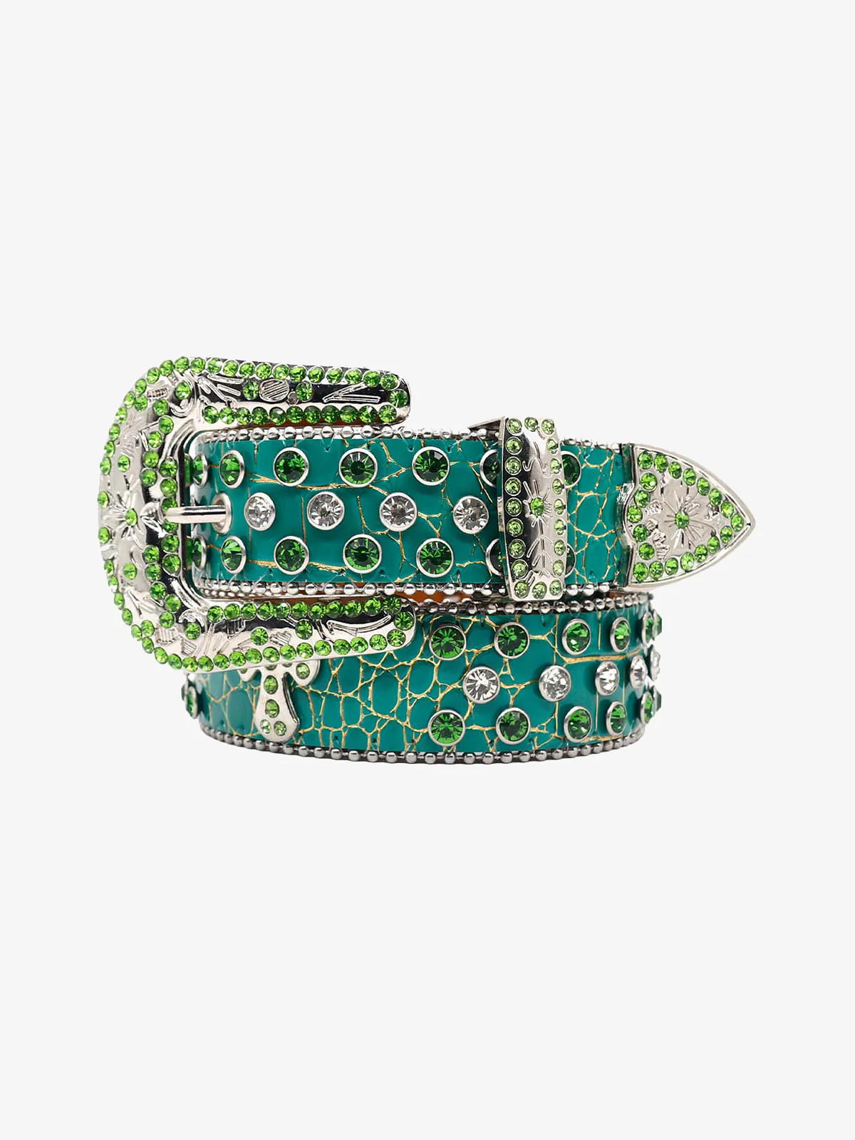 Cracked Diamond Inlaid Punk Belt-belt-Grimstrike