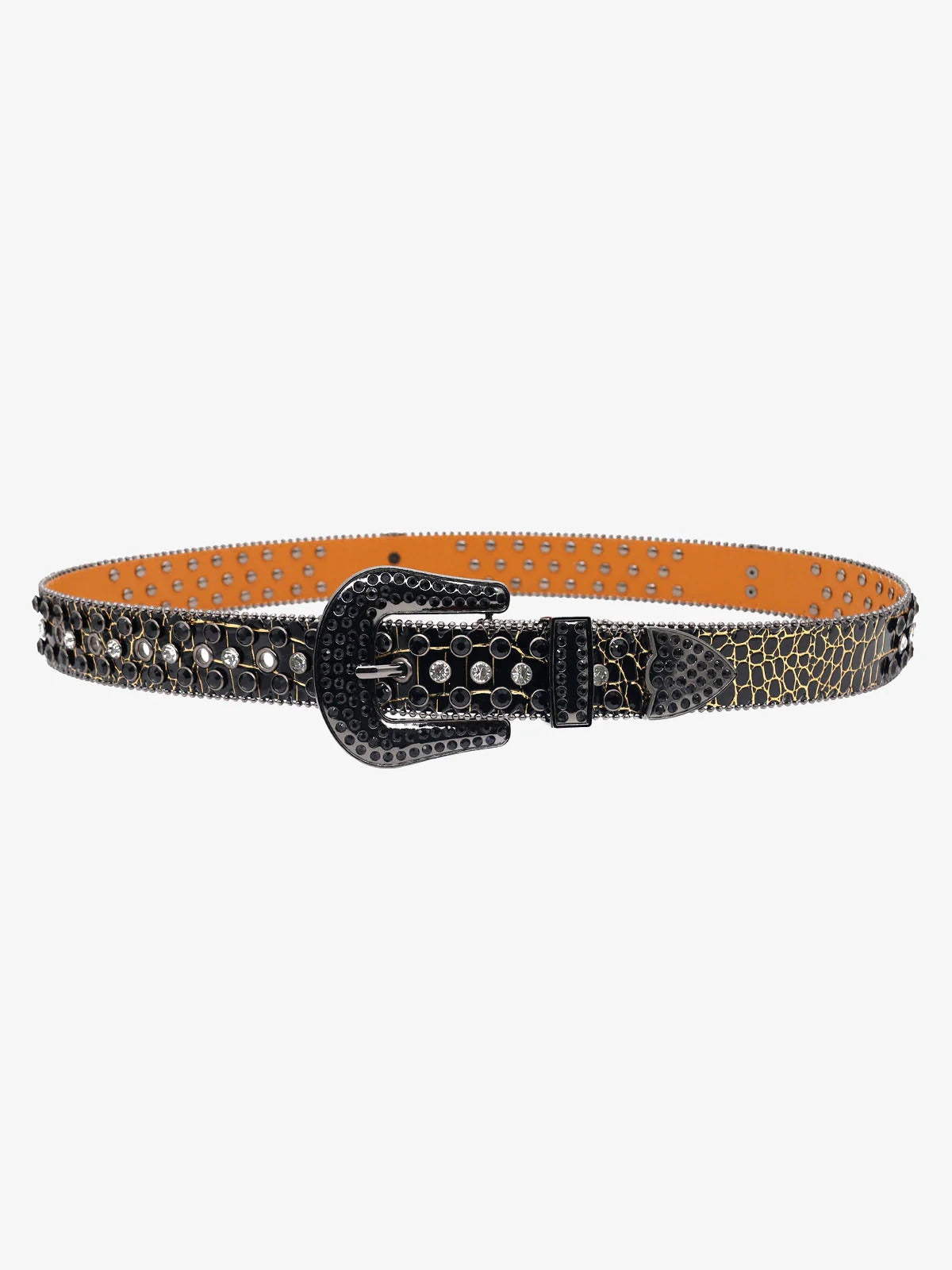 Cracked Diamond Inlaid Punk Belt-belt-Grimstrike