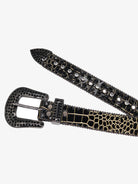 Cracked Diamond Inlaid Punk Belt-belt-Grimstrike