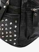 Croc Texture Studded Backpack-bags-Grimstrike