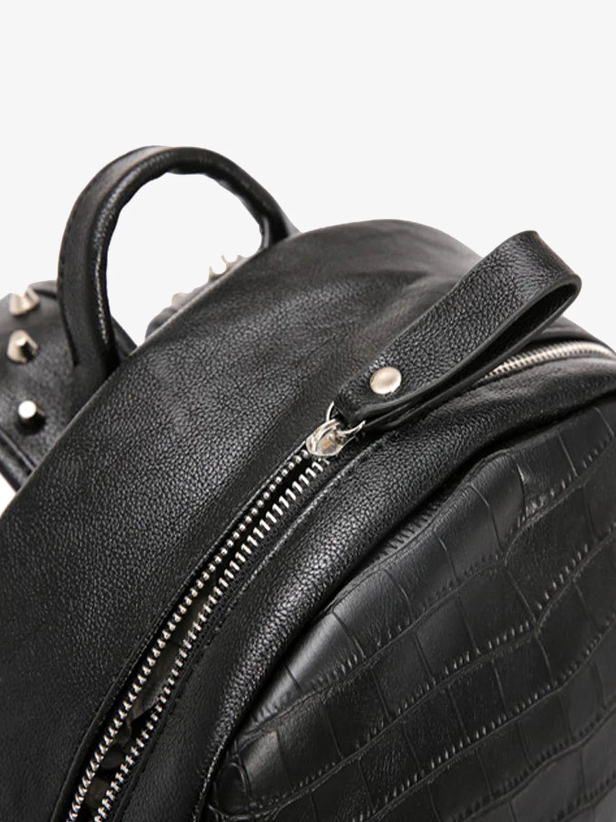 Croc Texture Studded Backpack-bags-Grimstrike