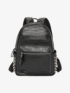 Croc Texture Studded Backpack-bags-Grimstrike