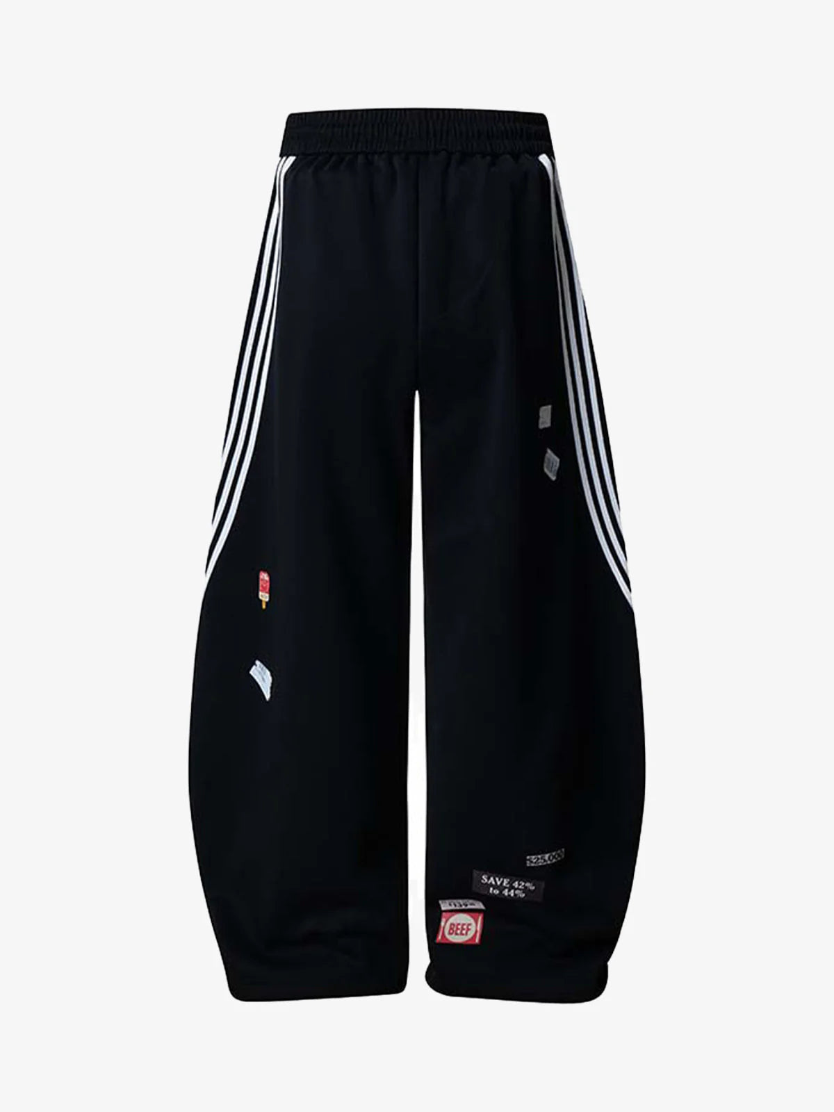 Curved Stripe Barrel Sweatpants-pants-Grimstrike